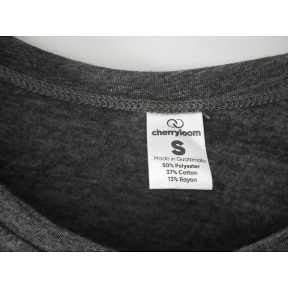 CherryLoom Heather Charcoal Graphic Tee S - Dogs Make Me Happy Funny Shirt - Picture 3 of 7